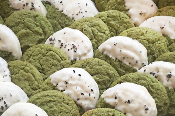 Matcha Sugar Cookies with Black Sesame